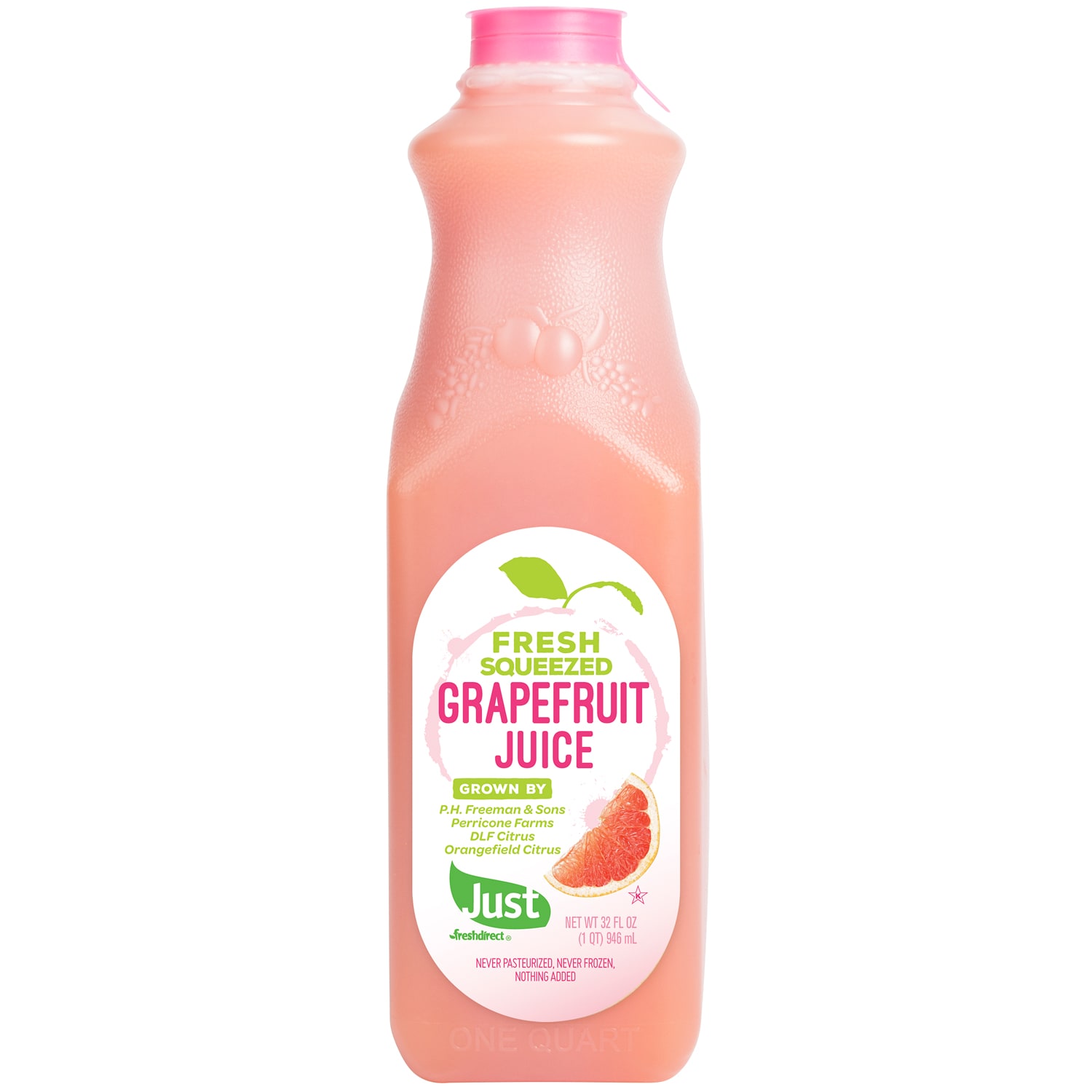 Just FreshDirect Fresh-Squeezed Grapefruit Juice, Plastic Bottle