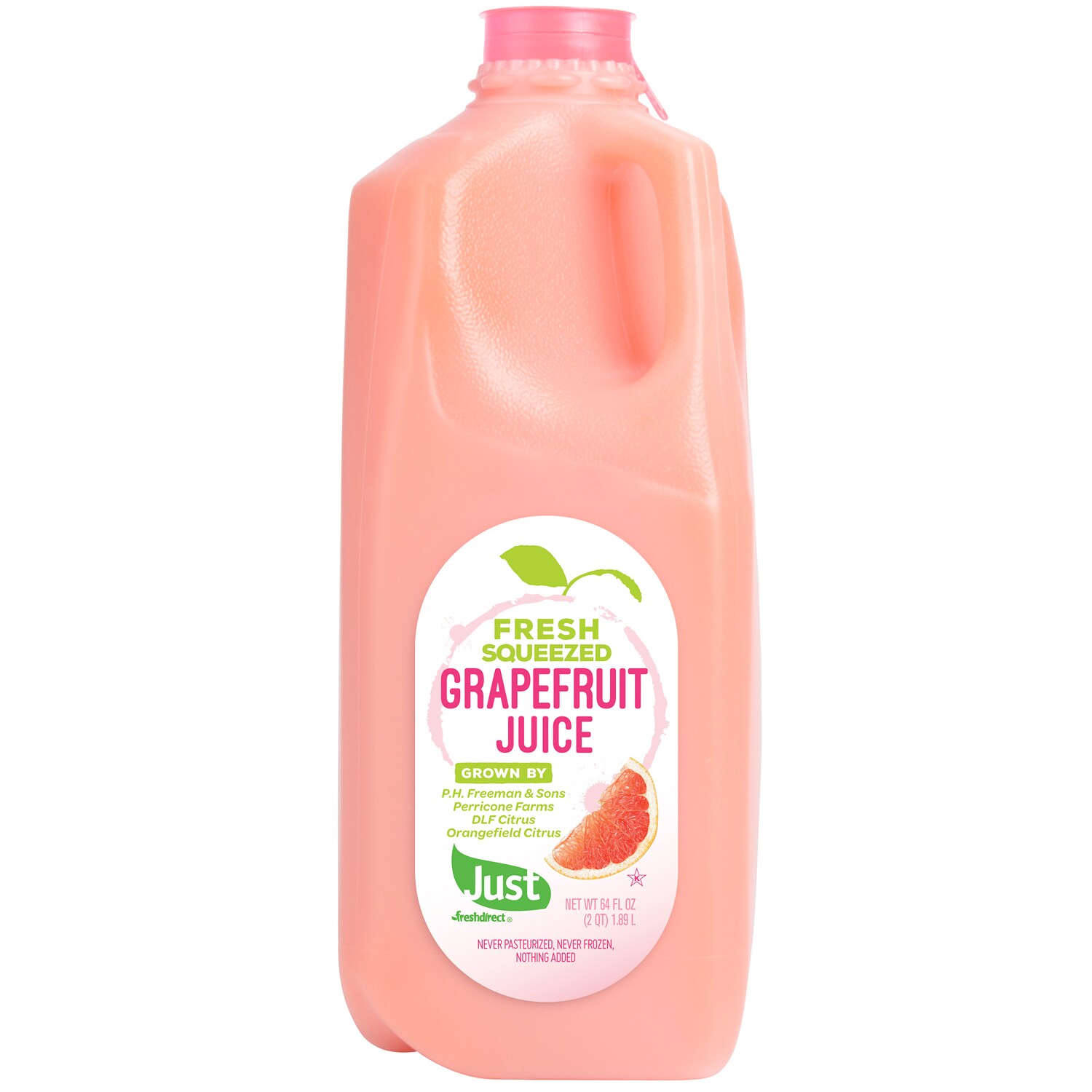 Just FreshDirect Fresh-Squeezed Grapefruit Juice, Plastic Bottle, image 1 of 2 slides