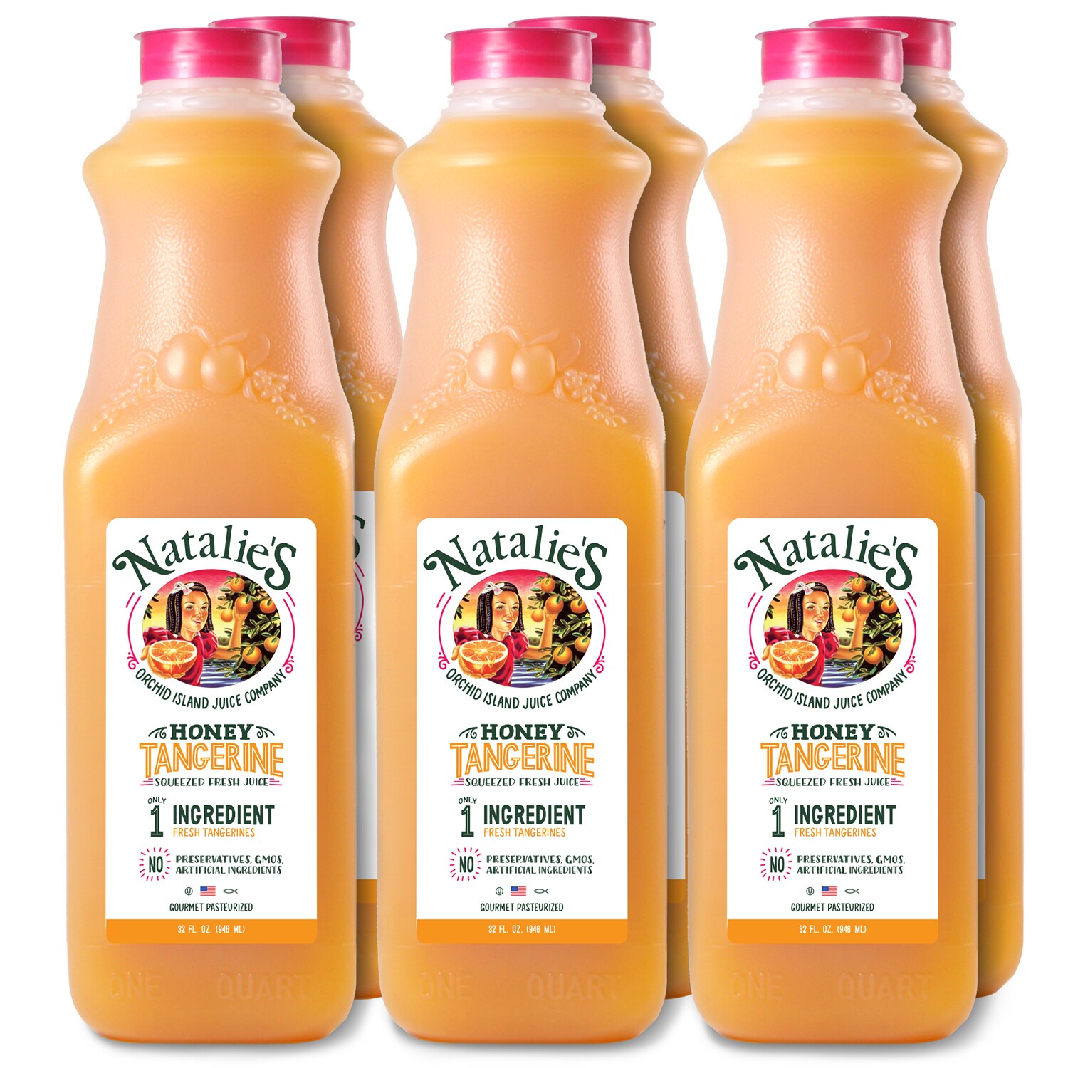 Natalie's Orchid Island Juice Co. Squeezed Fresh Honey Tangerine Juice, Plastic Bottles