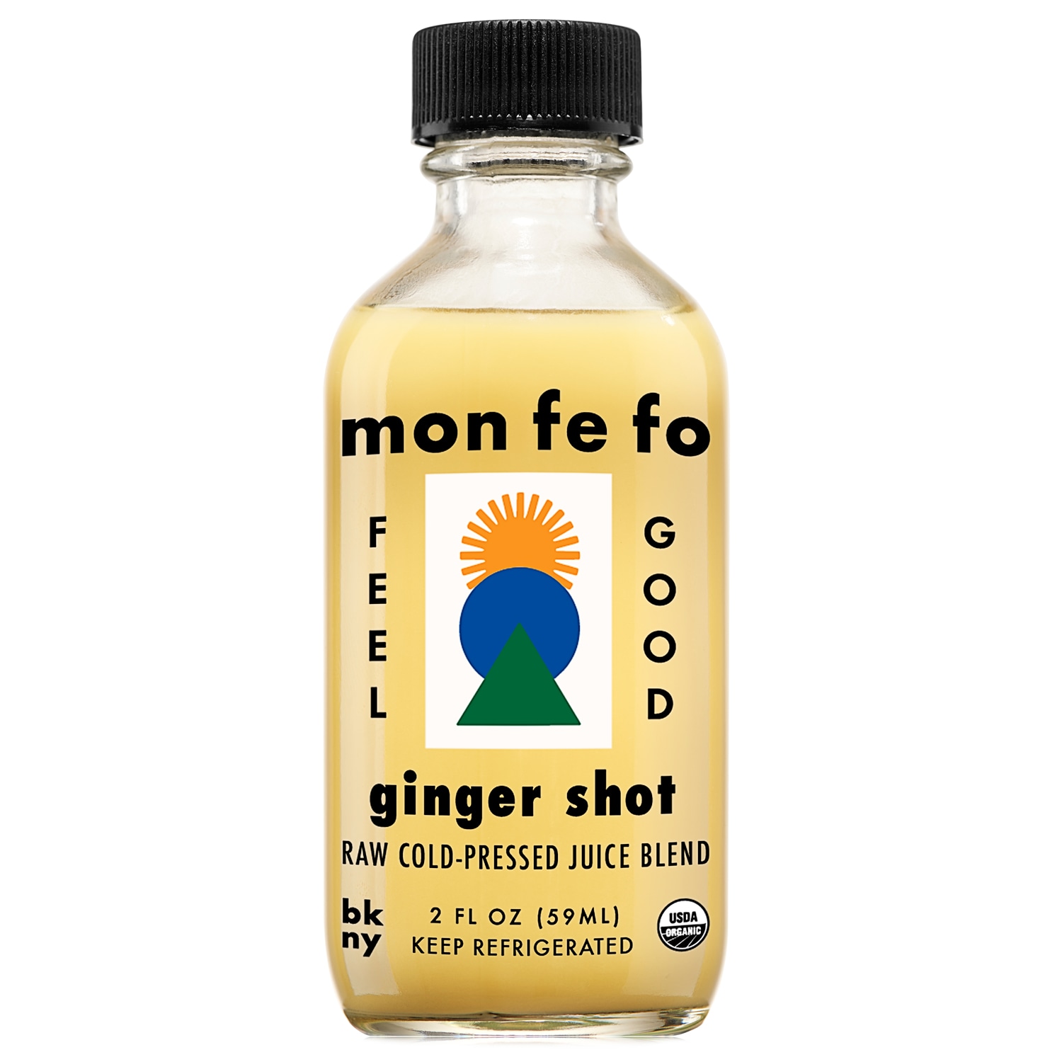 Monfefo Organic Ginger Shot, Glass Bottle
