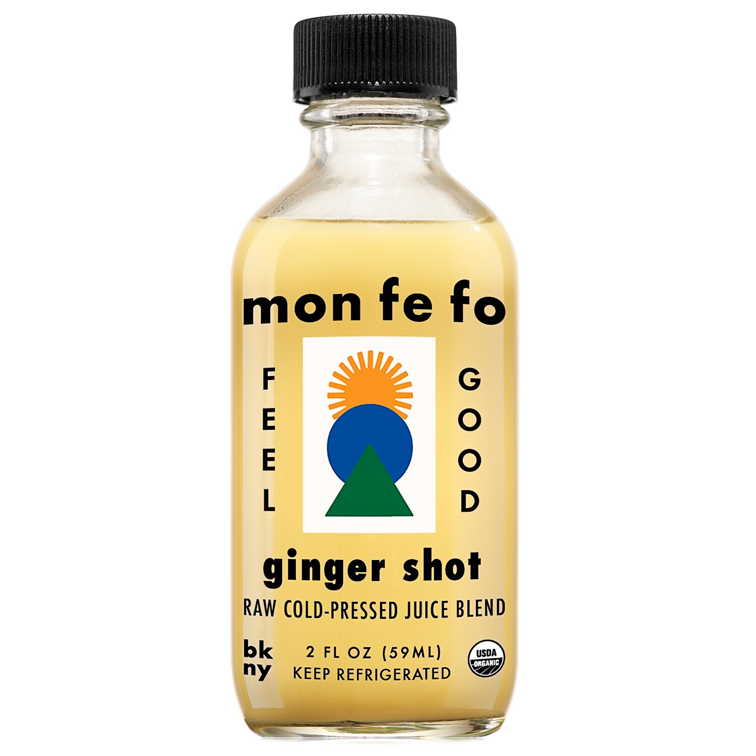 Monfefo Organic Ginger Shot, Glass Bottle