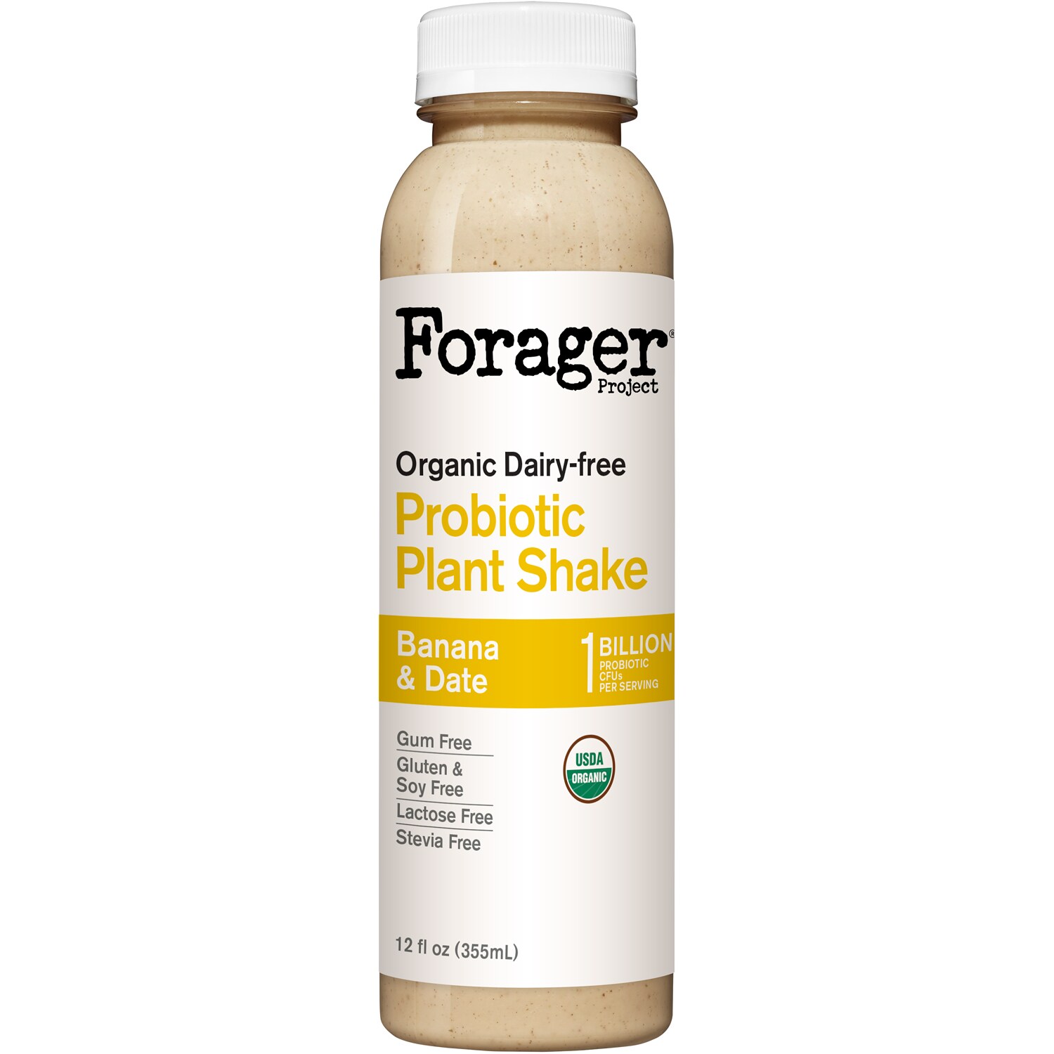 Forager Organic Dairy-Free Probiotic Plant Shake, Banana & Date, Plastic Bottle
