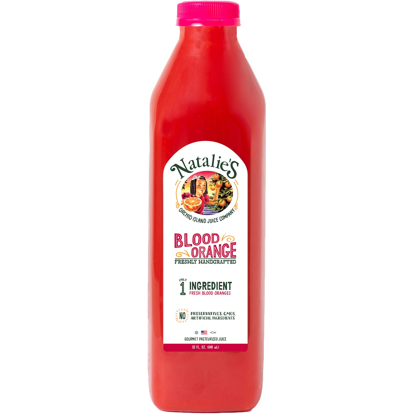 Natalie's Orchid Island Juice Co. Squeezed Fresh Blood Orange Juice, Plastic Bottle