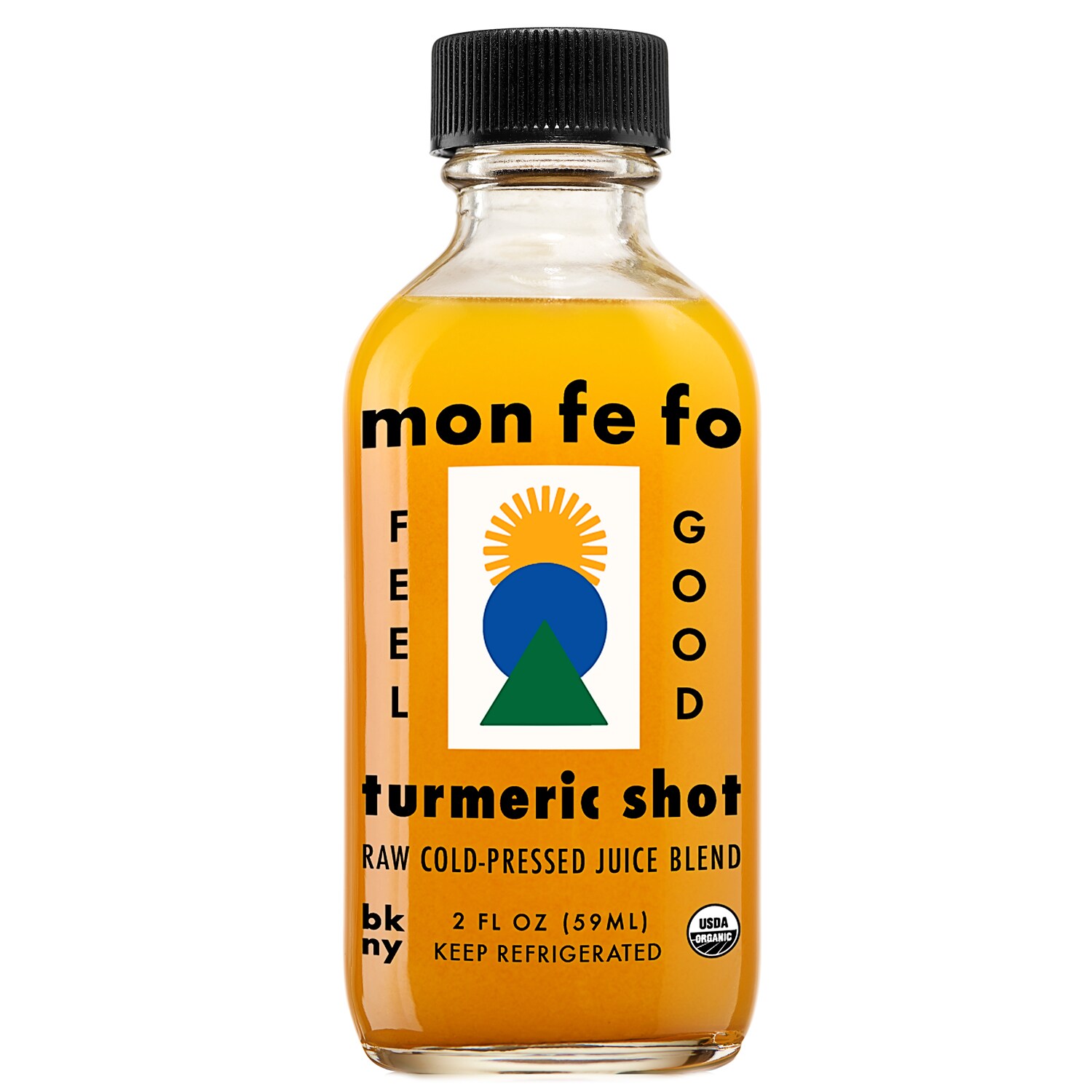 Monfefo Organic Turmeric Shot, Glass Bottle 