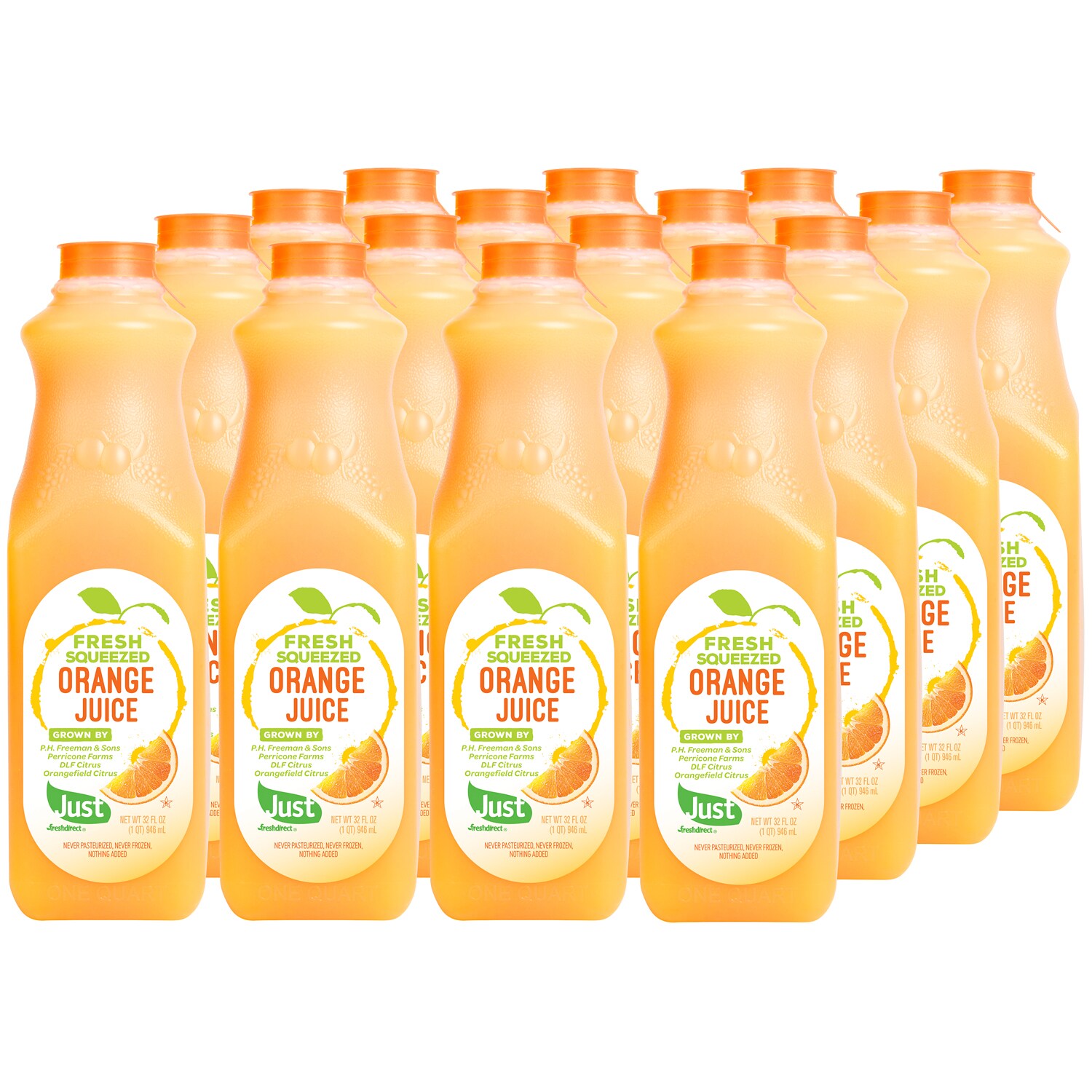Just FreshDirect Fresh-Squeezed Orange Juice, Plastic Bottles