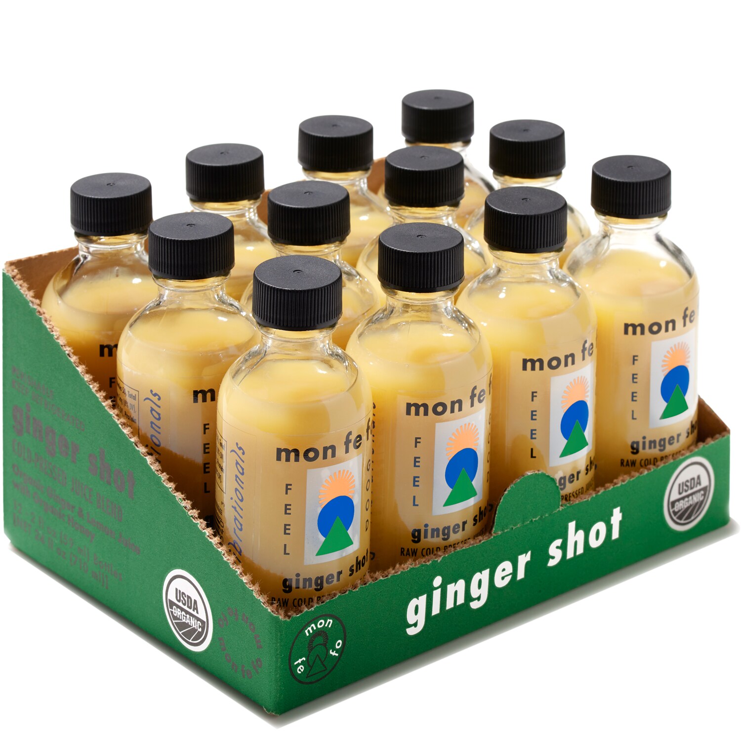 Monfefo Organic Ginger Shot, Glass Bottles