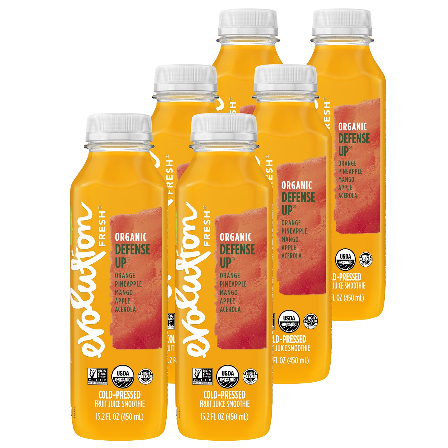 Evolution Fresh Cold-Pressed Organic Defense Up Juice and Puree Blend Smoothie, Plastic Bottles