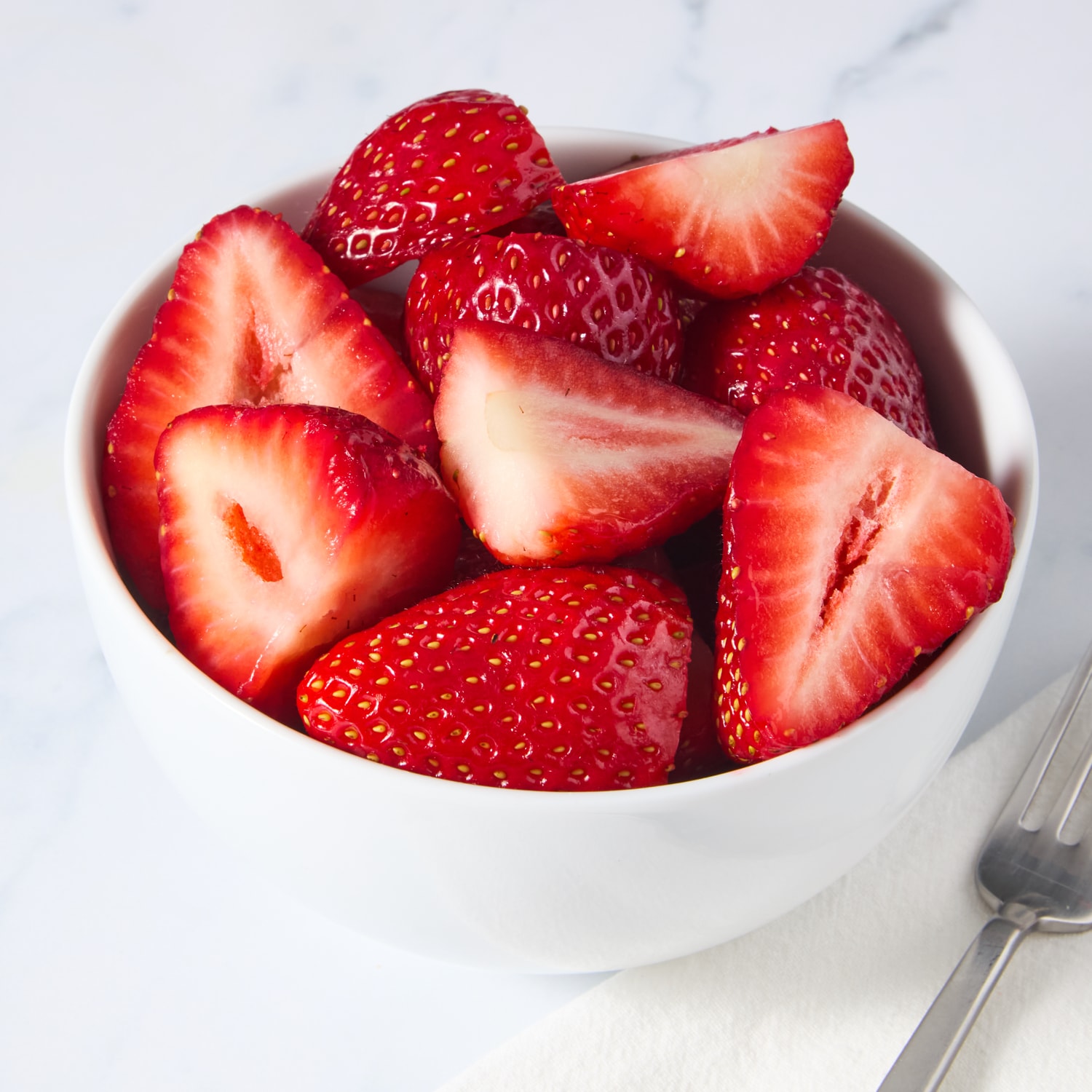 Fresh Halved Strawberries 