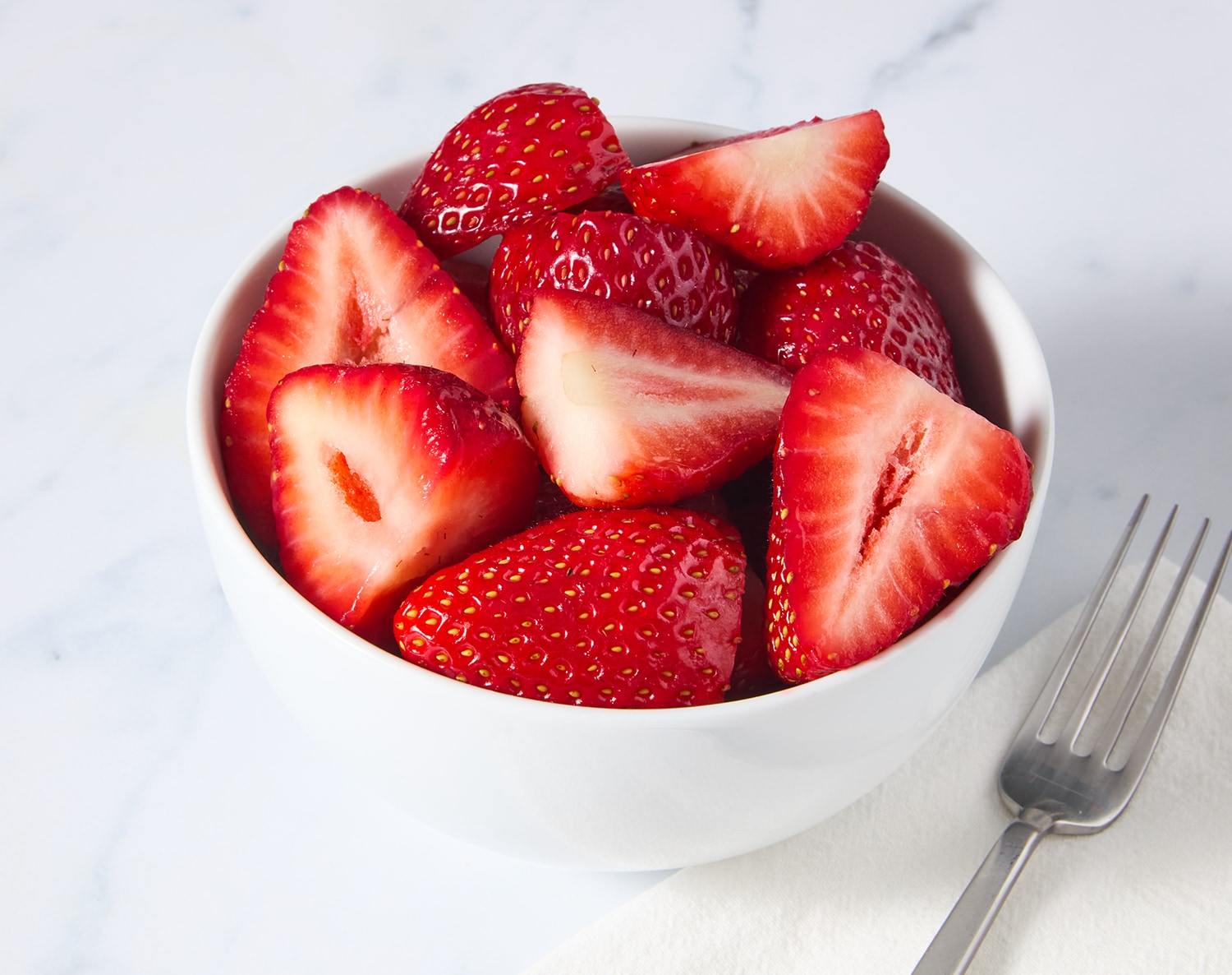 Fresh Halved Strawberries 