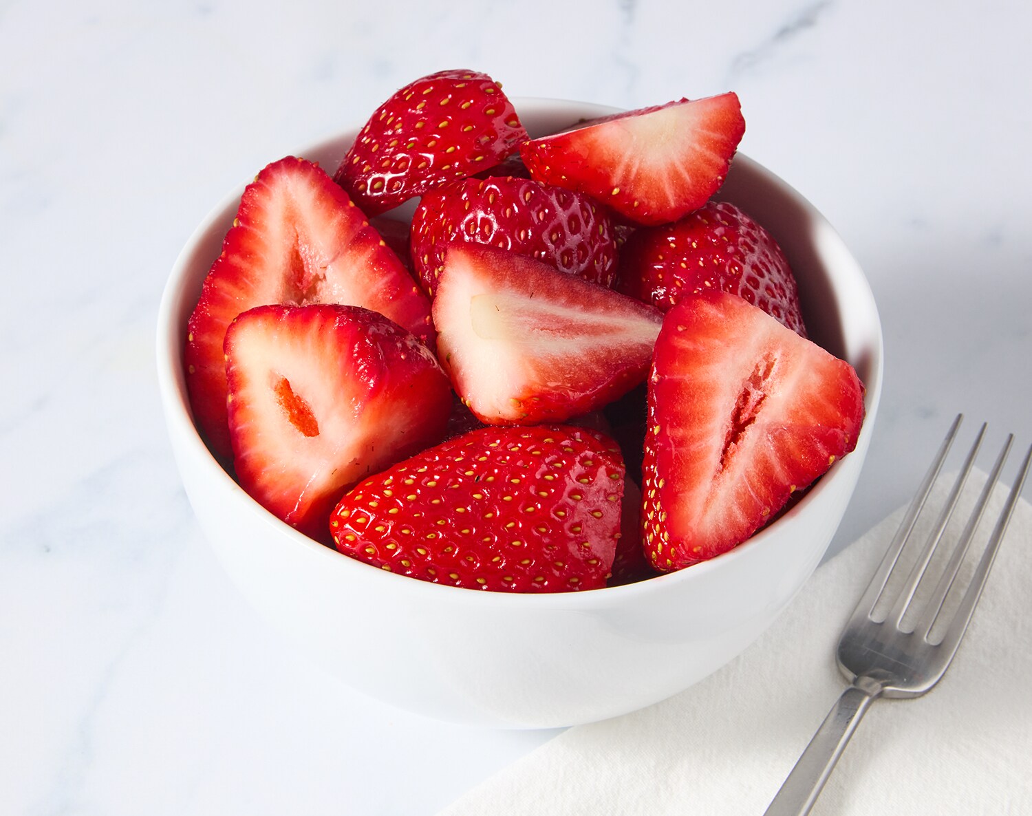 Fresh Halved Strawberries 