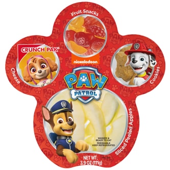 Crunch Pak Nickelodeon PAW Patrol, Sliced Sweet Apples, Cheddar Cheese, Caramel Dip & Cinnamon Dog Bone Cookies