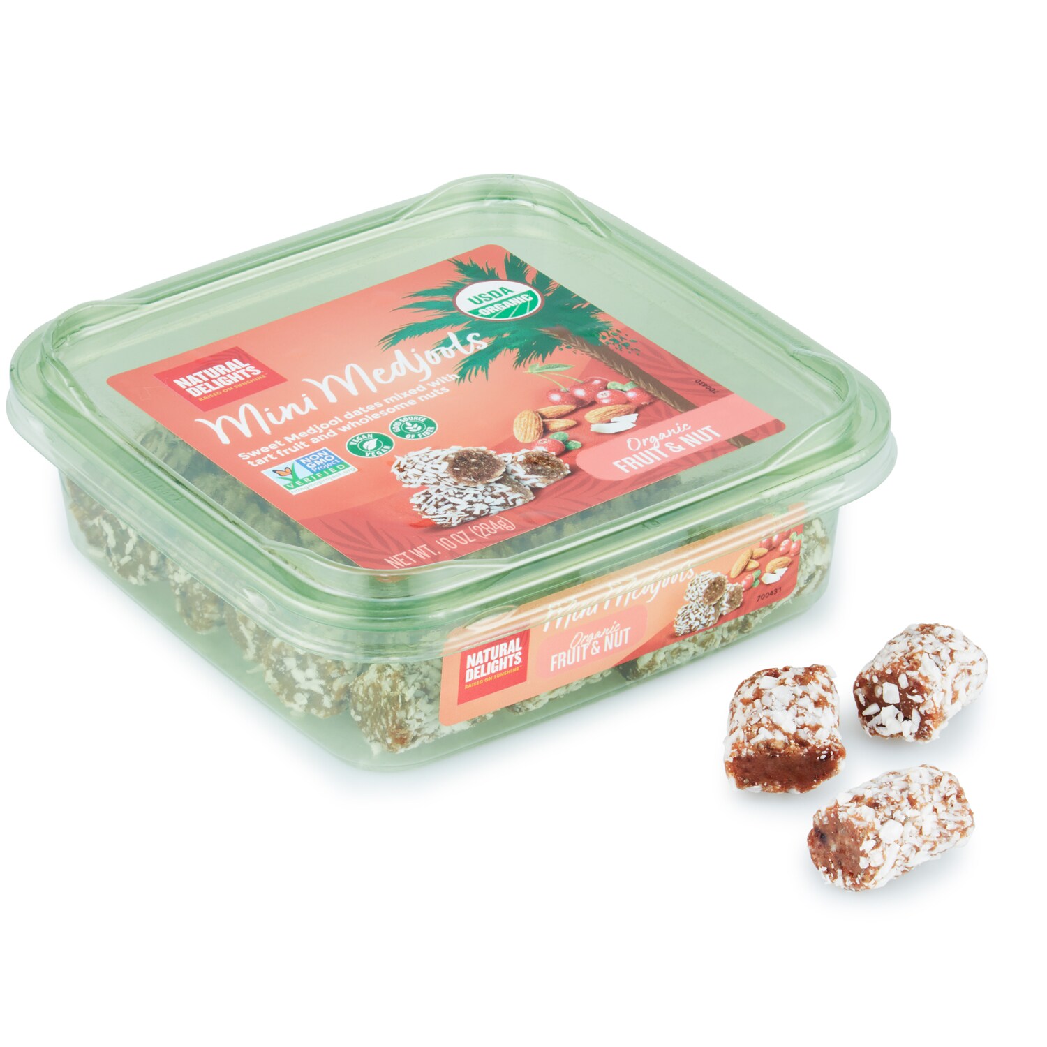 Natural Delights Organic Mini Medjool Dates, Fruit & Nut