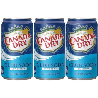 Canada Dry Low Sodium Club Soda, Mini Cans
