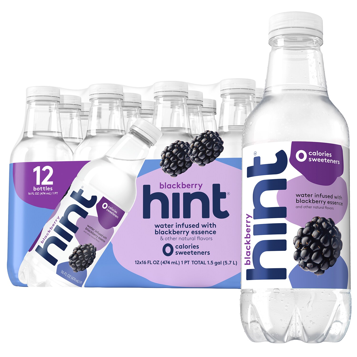 Hint Water, Blackberry, Plastic Bottles