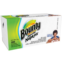 Bounty 1-Ply Quilted Napkins, White