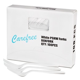 Carefree Heavy Duty Plastic Forks, White