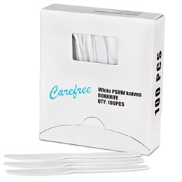 Carefree Heavy Duty Plastic Knives, White