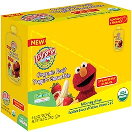 Earth's Best Stage 2 Organic Fruit Yogurt Smoothie, Strawberry Banana