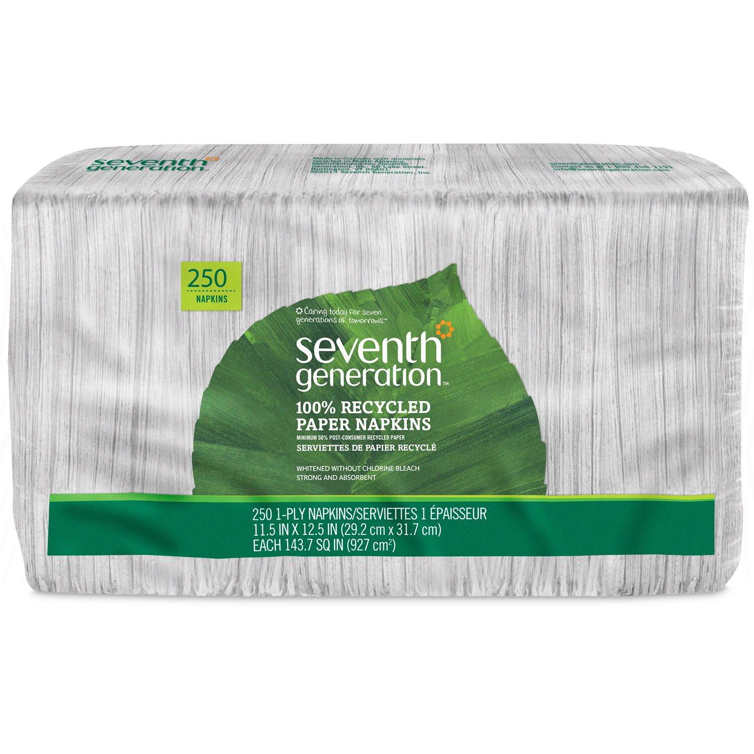 Seventh Generation 100% Recycled Paper Napkins, 1-Ply