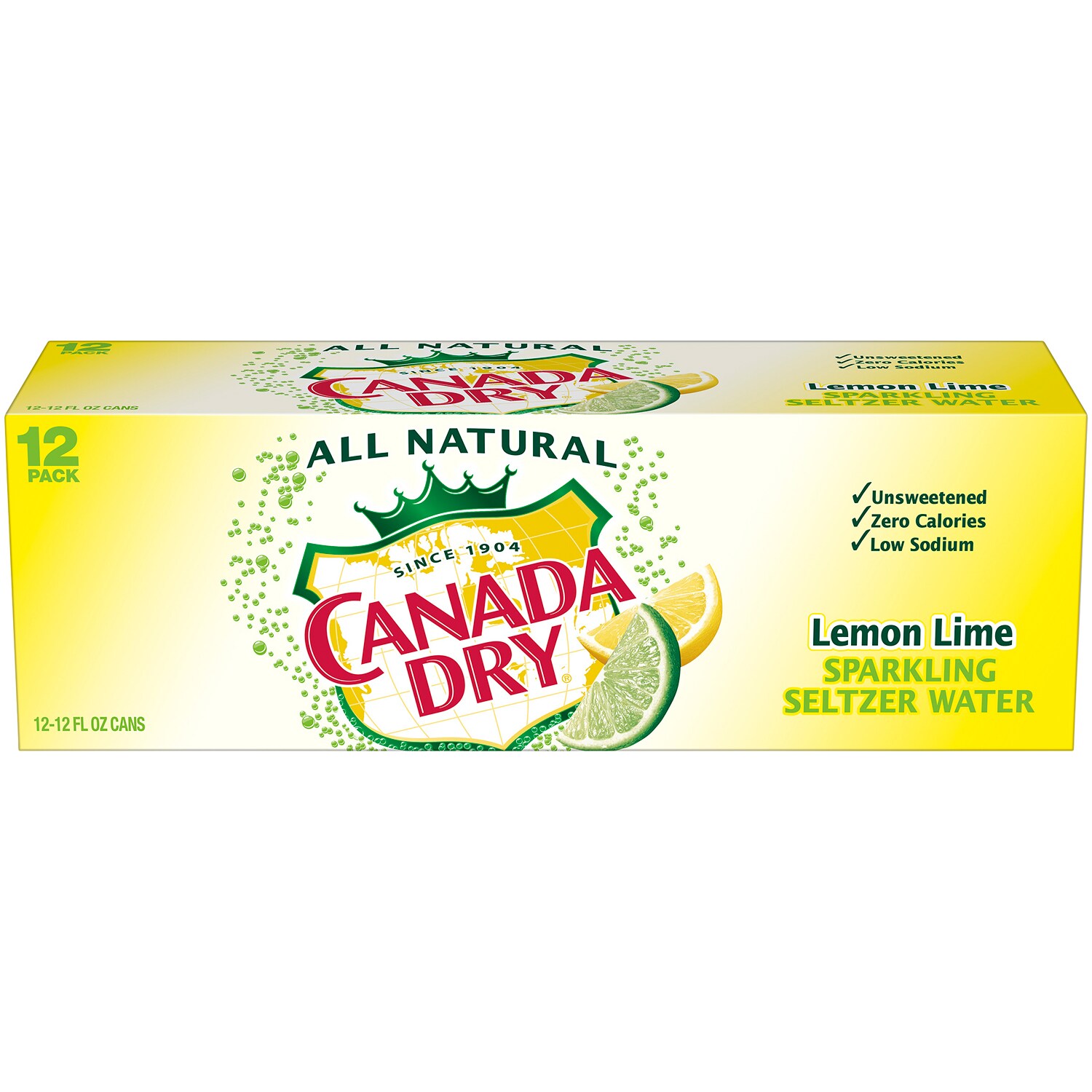 Canada Dry Sparkling Seltzer Water, Lemon Lime, Cans