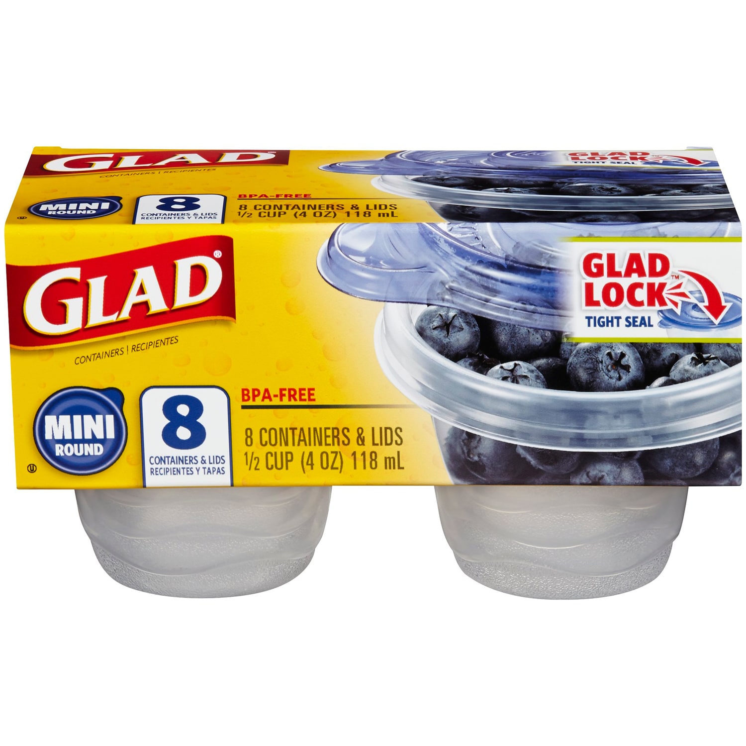 Glad Food Storage Containers, Mini Round