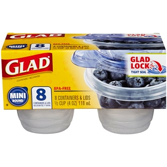 Glad Food Storage Containers, Mini Round