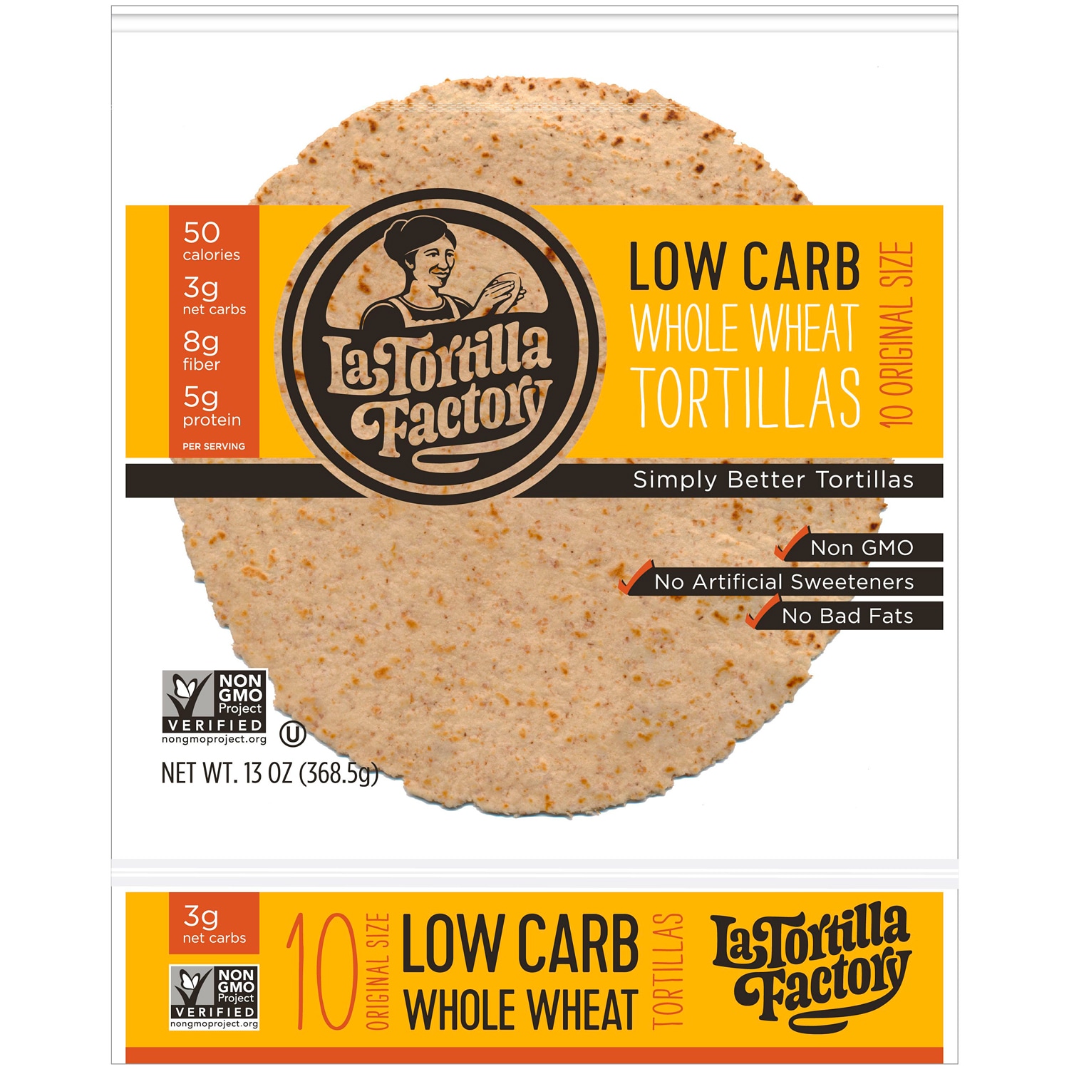 La Tortilla Factory Low Carb Whole Wheat Tortillas, Small