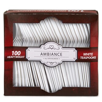 Carefree Heavy Duty Plastic Spoons, White