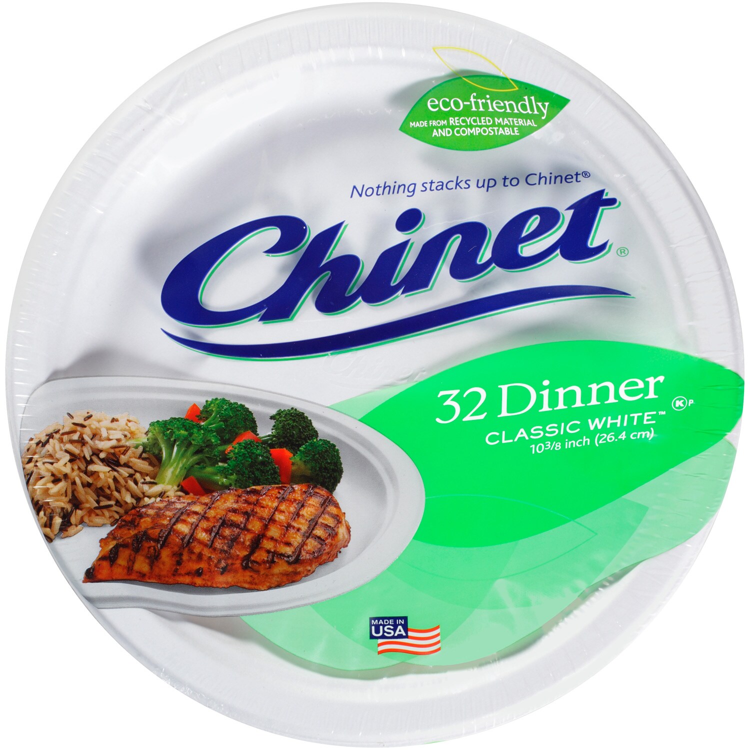 Chinet Dinner Plates, Classic White 