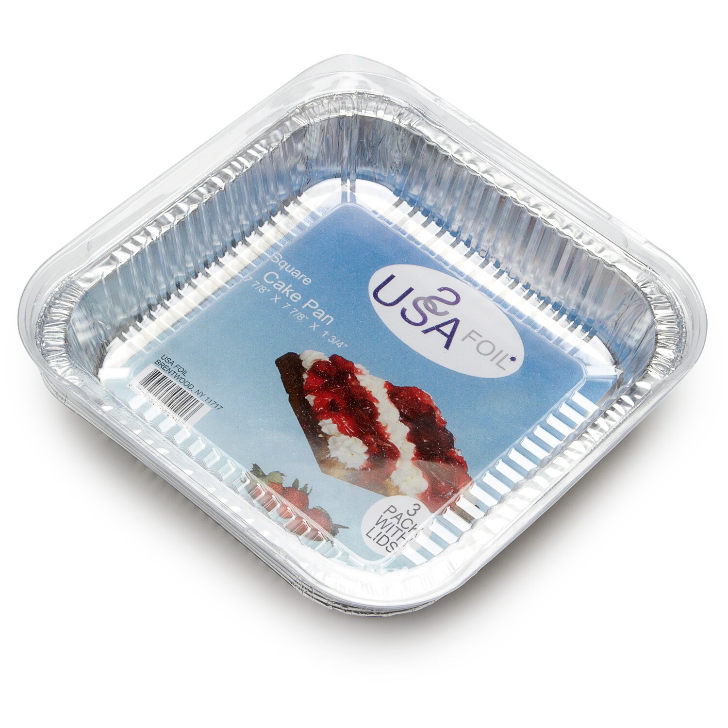 USA Foil Square Cake Pans with Lids