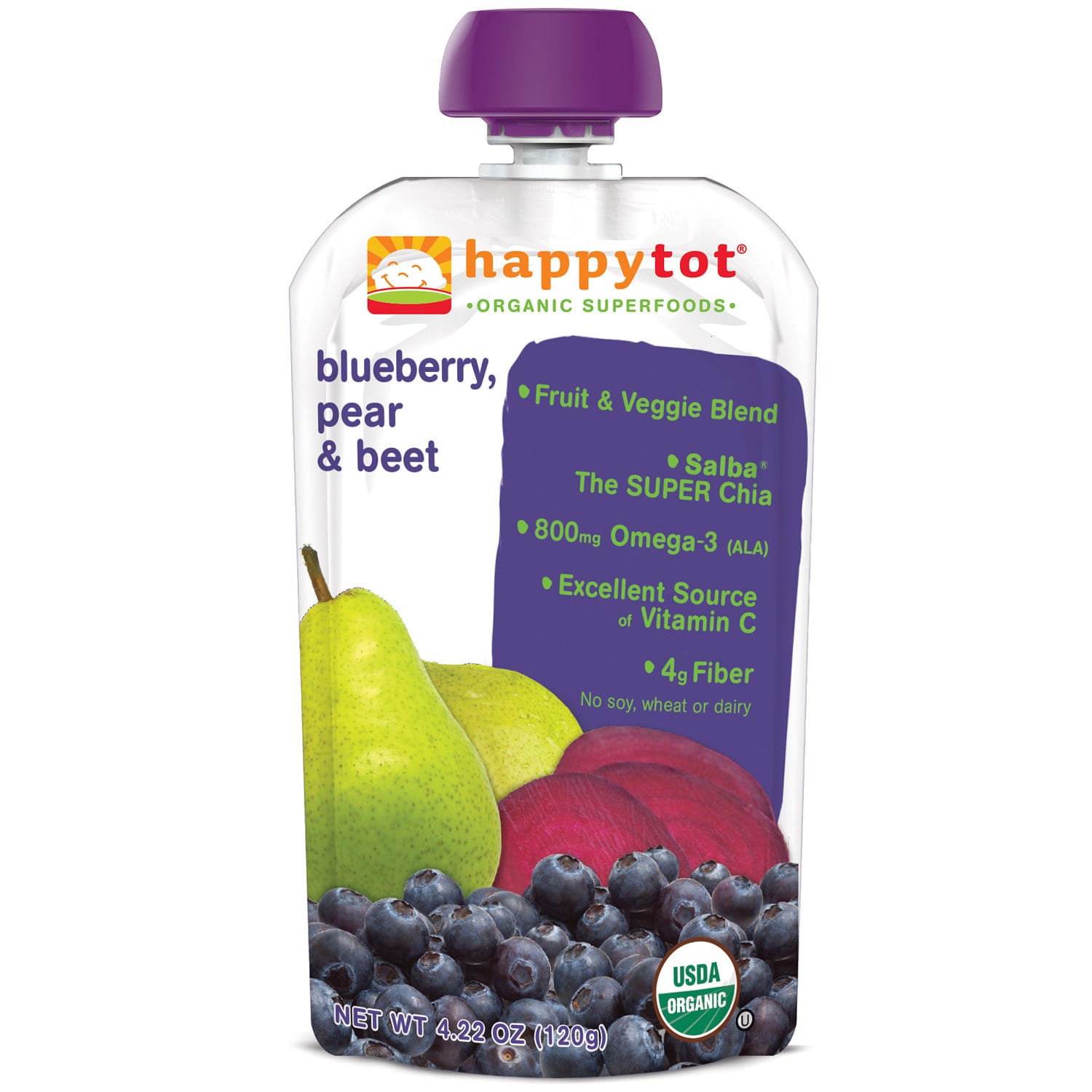 Happy Family Happy Tot Organic Mix, Blueberry, Pear and Beet