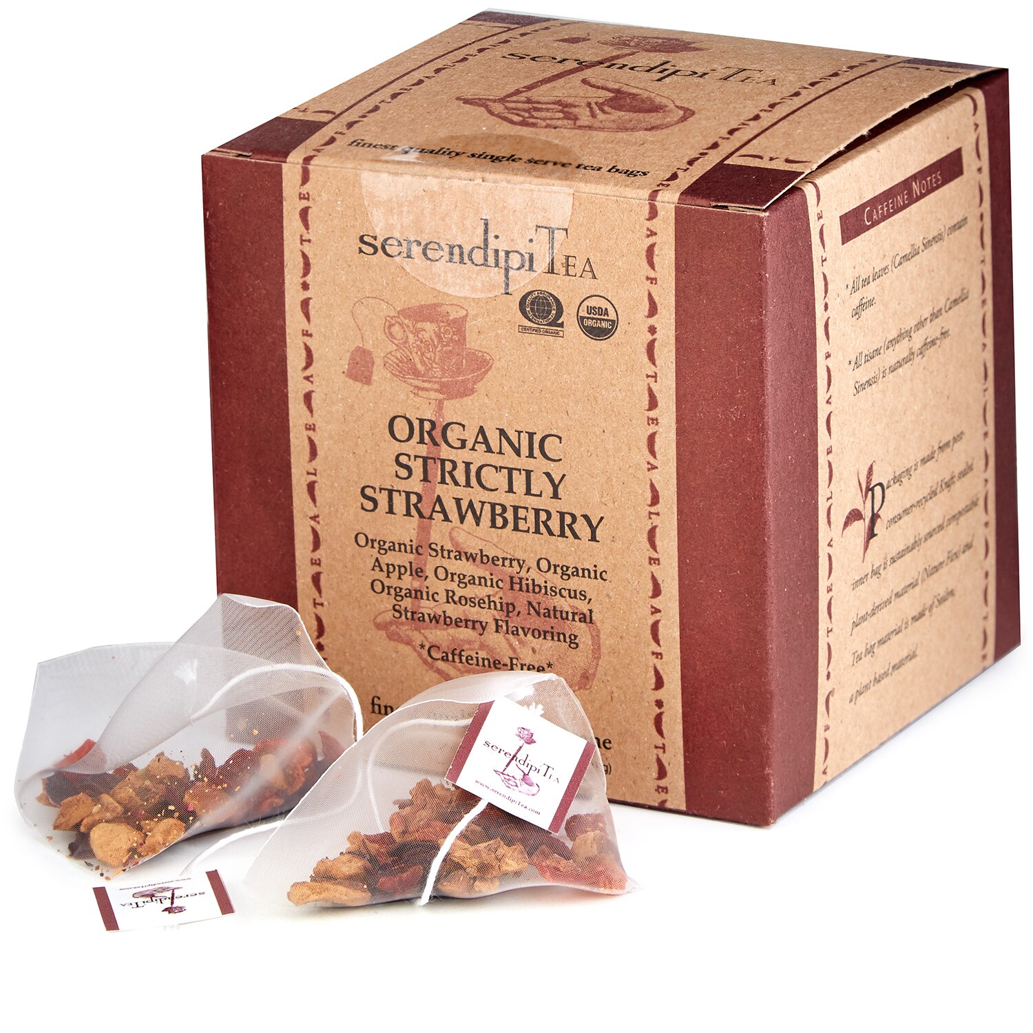 SerendipiTea Organic Strictly Strawberry Caffeine-Free Tea Bags