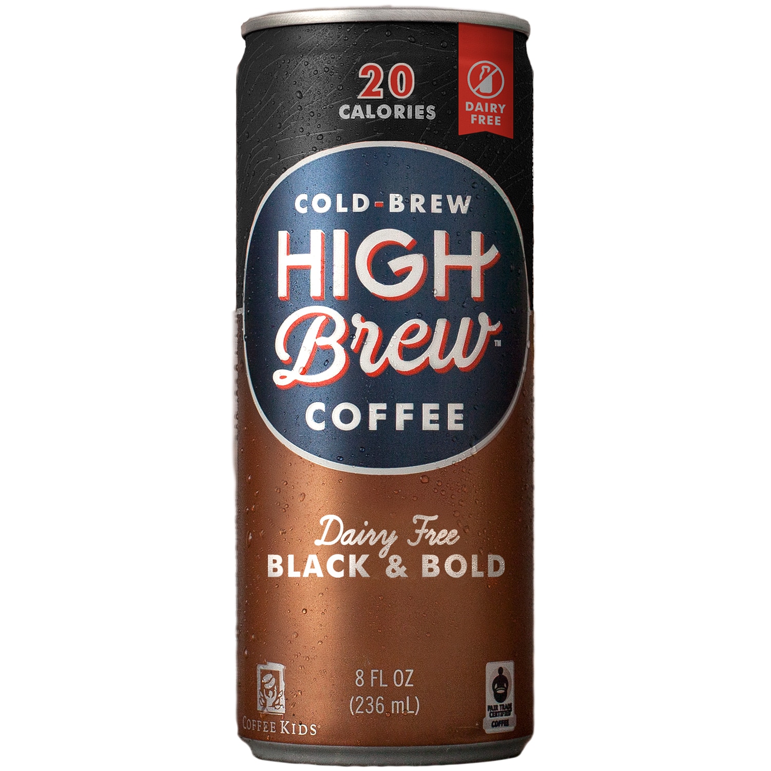 High Brew Coffee Cold Brew Coffee, Black and Bold, Can