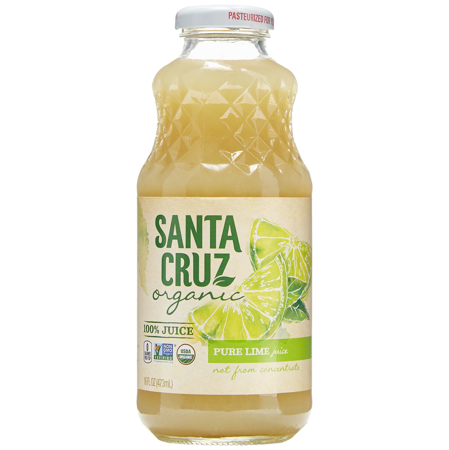 Santa Cruz Organic 100% Lime Juice, Glass Bottle