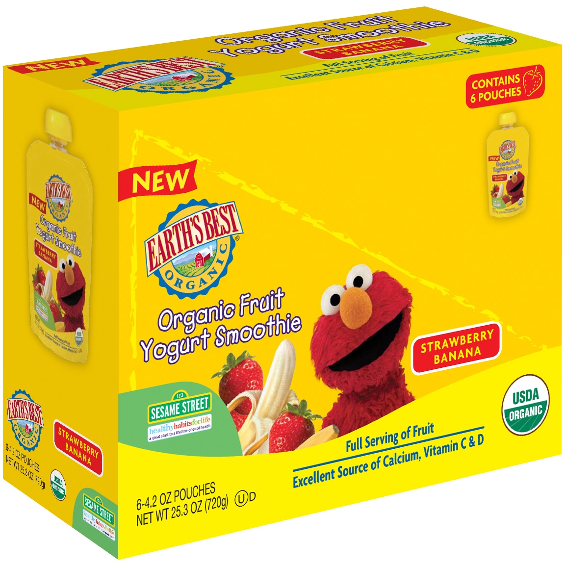 Earth's Best Stage 2 Organic Fruit Yogurt Smoothie, Strawberry Banana