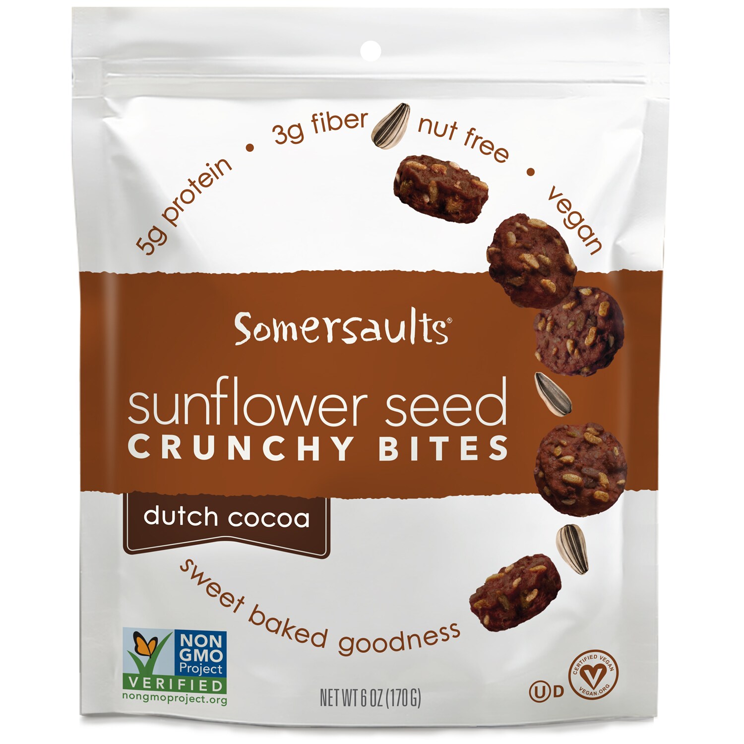 Somersaults Sunflower Seed Snacks, Dutch Cocoa