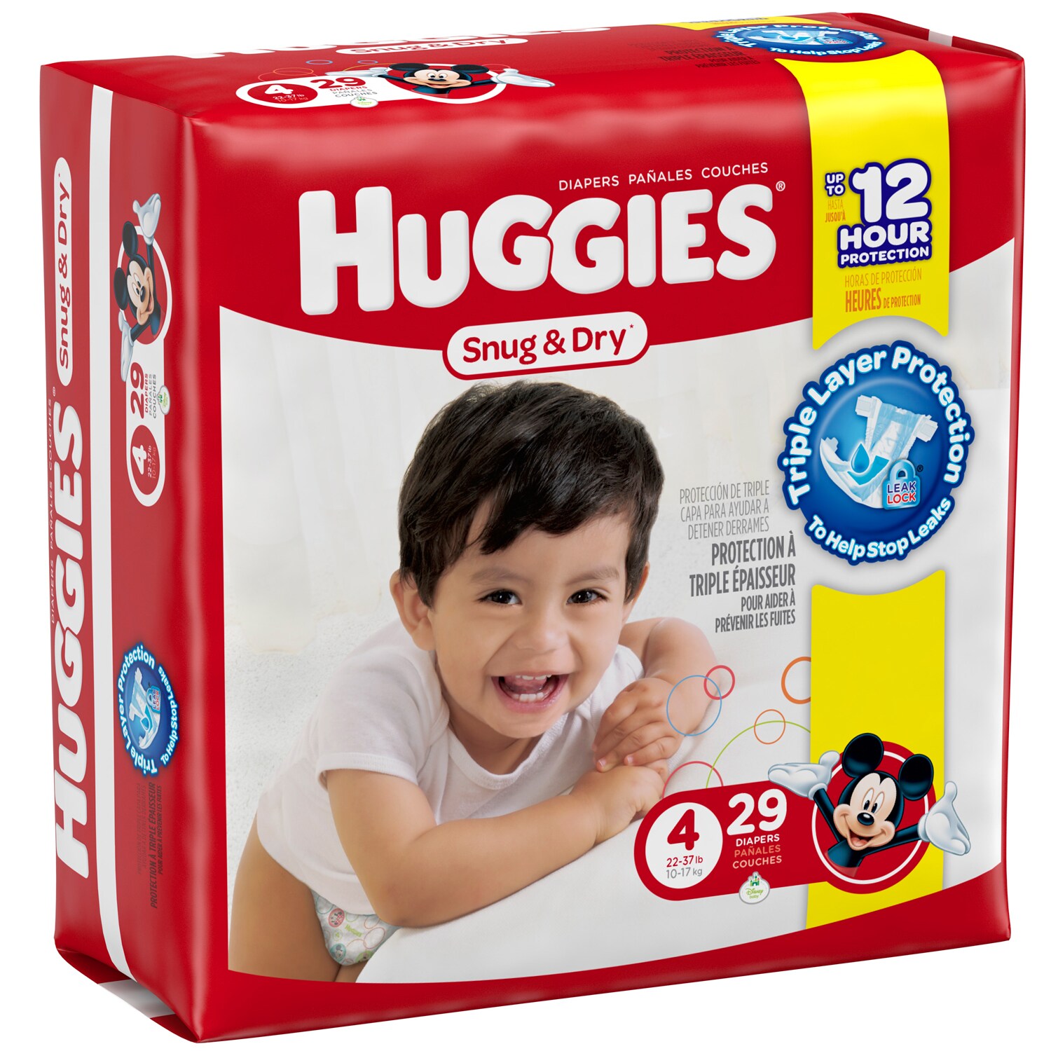 Huggies Snug and Dry Diapers, Size 4, 22-37lbs