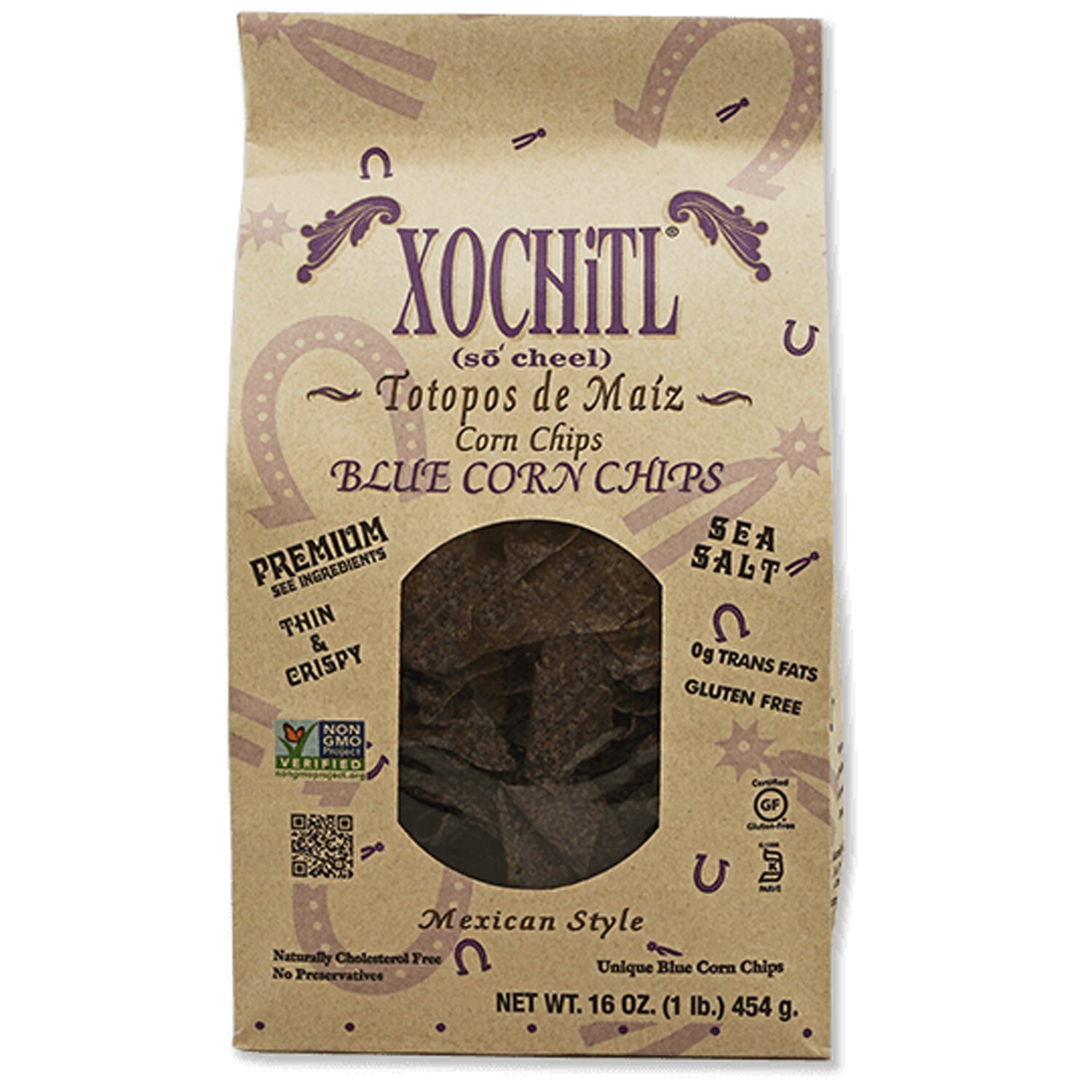 Xochitl Mexican Style Blue Corn Chips, Sea Salt