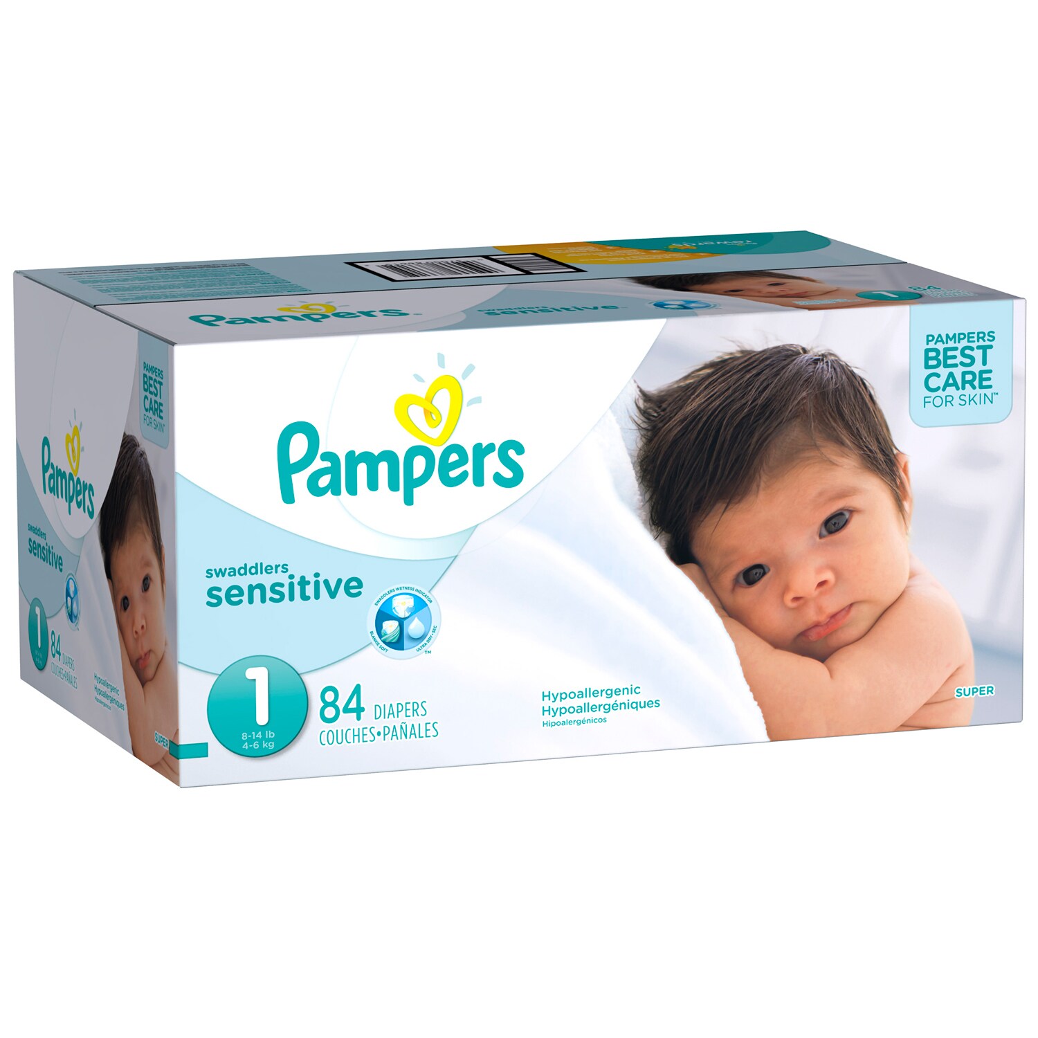 Pampers Swaddlers Sensitive Diapers, Size 1, 8-14lb