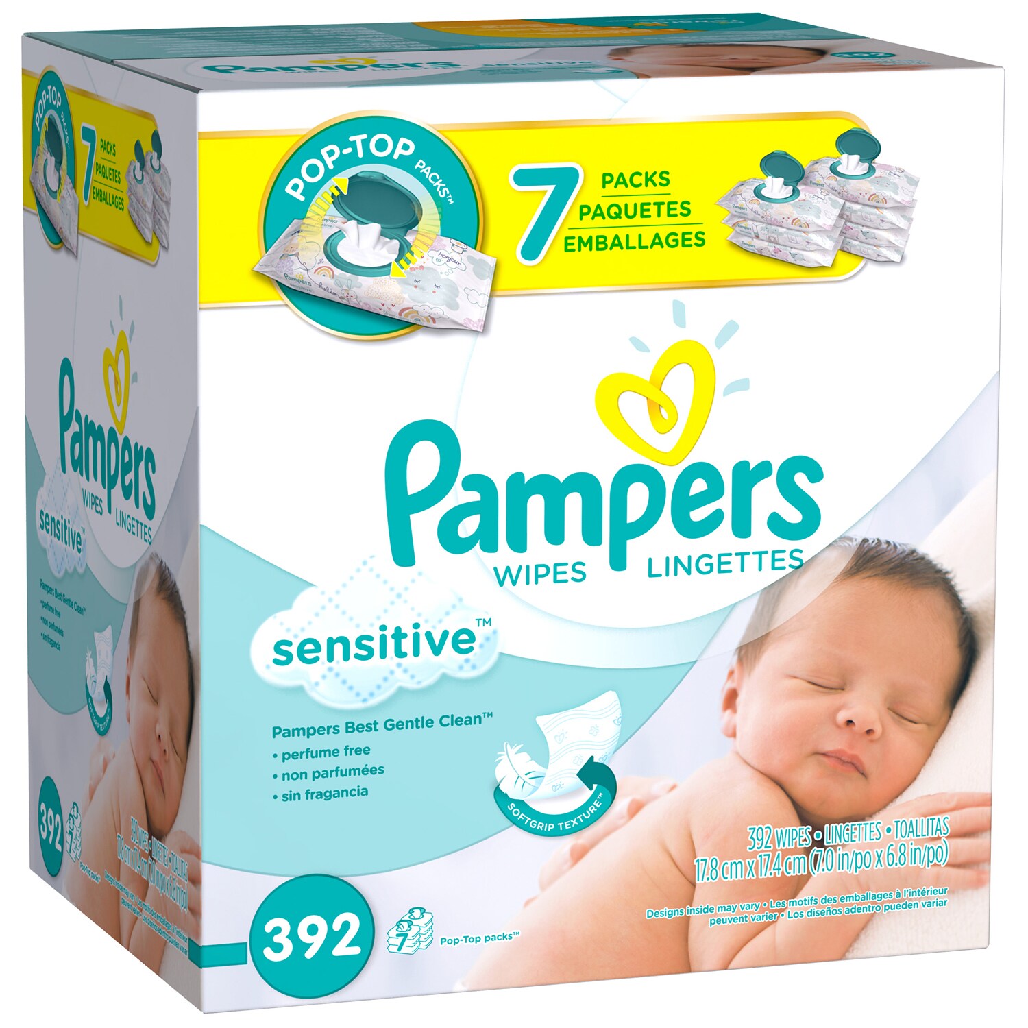 Pampers Sensitive Wipes, 7x Refill