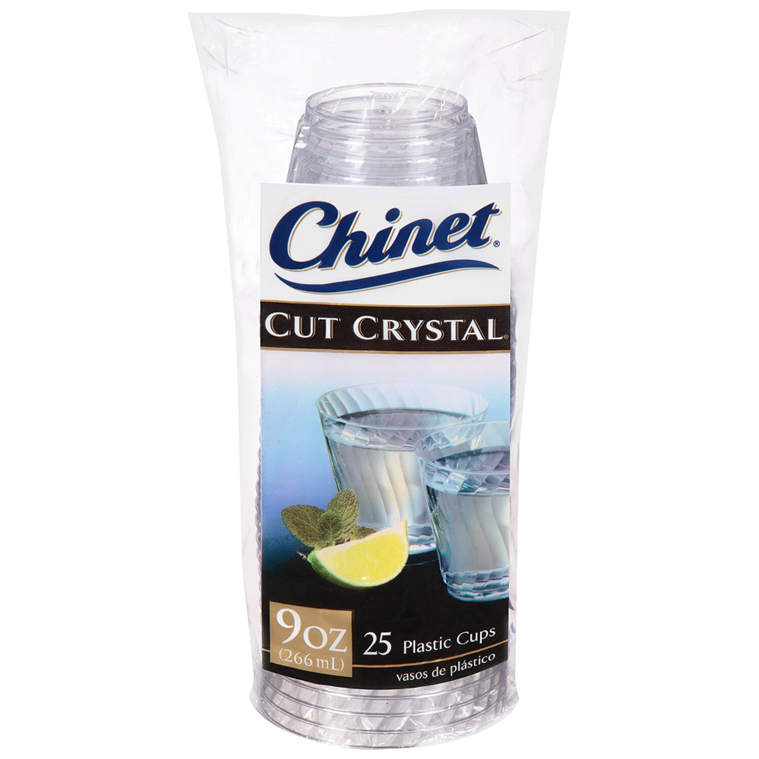 Chinet Cut Crystal Plastic Cups, 9oz 