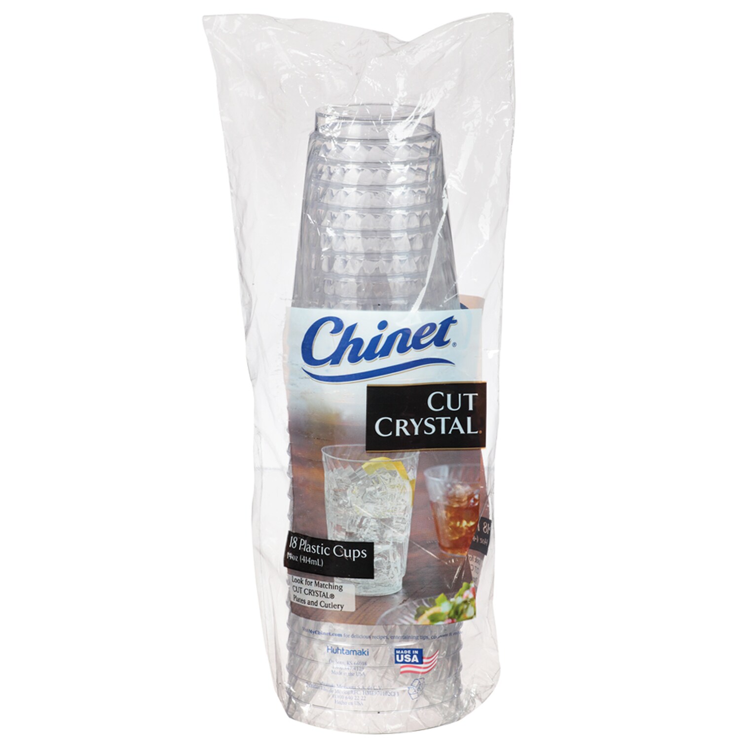 Chinet Cut Crystal Plastic Cups, 14oz