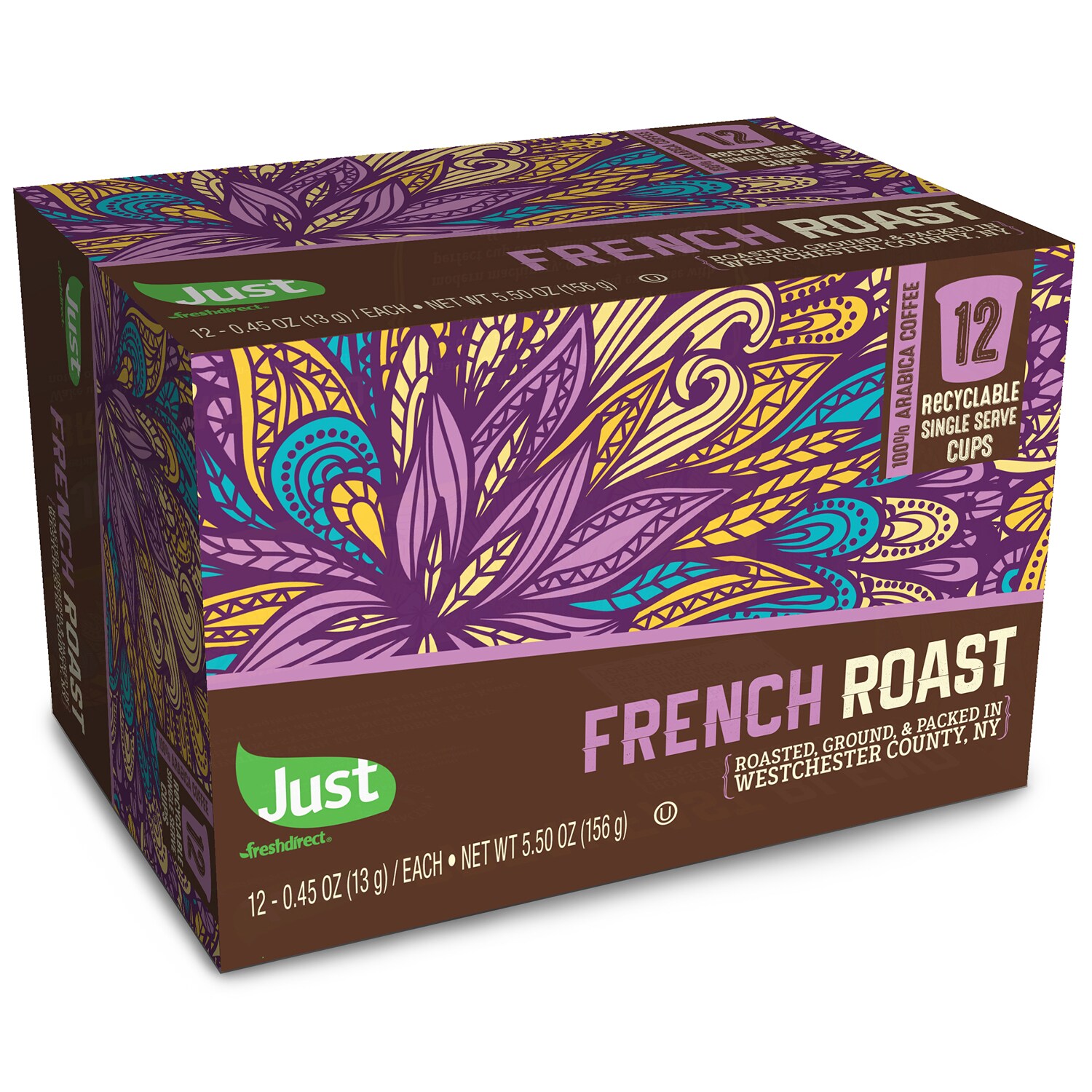 Just FreshDirect Locally Roasted Single Serve Coffee Pods, French Roast