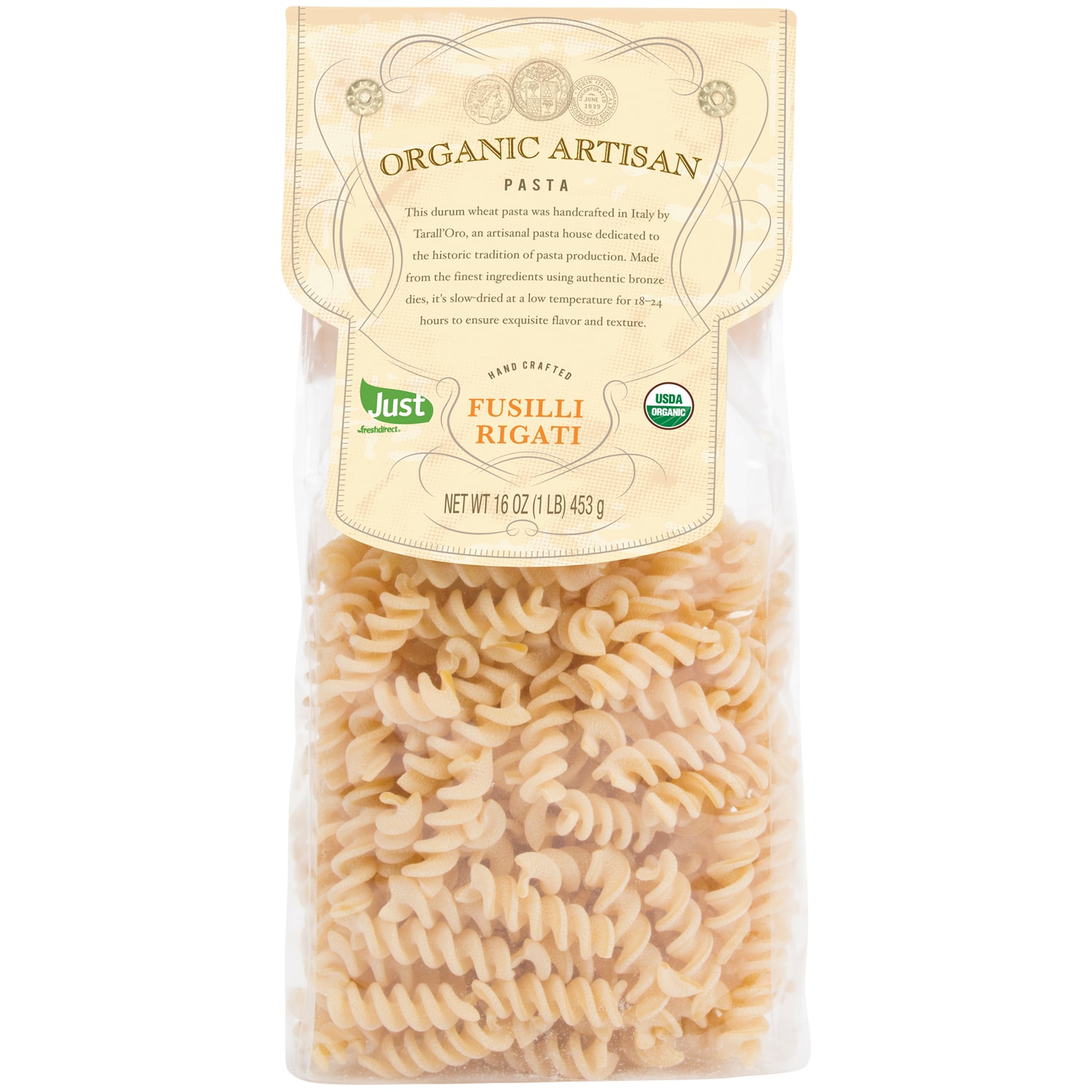 Just FreshDirect Organic Artisan Fusilli Rigati 