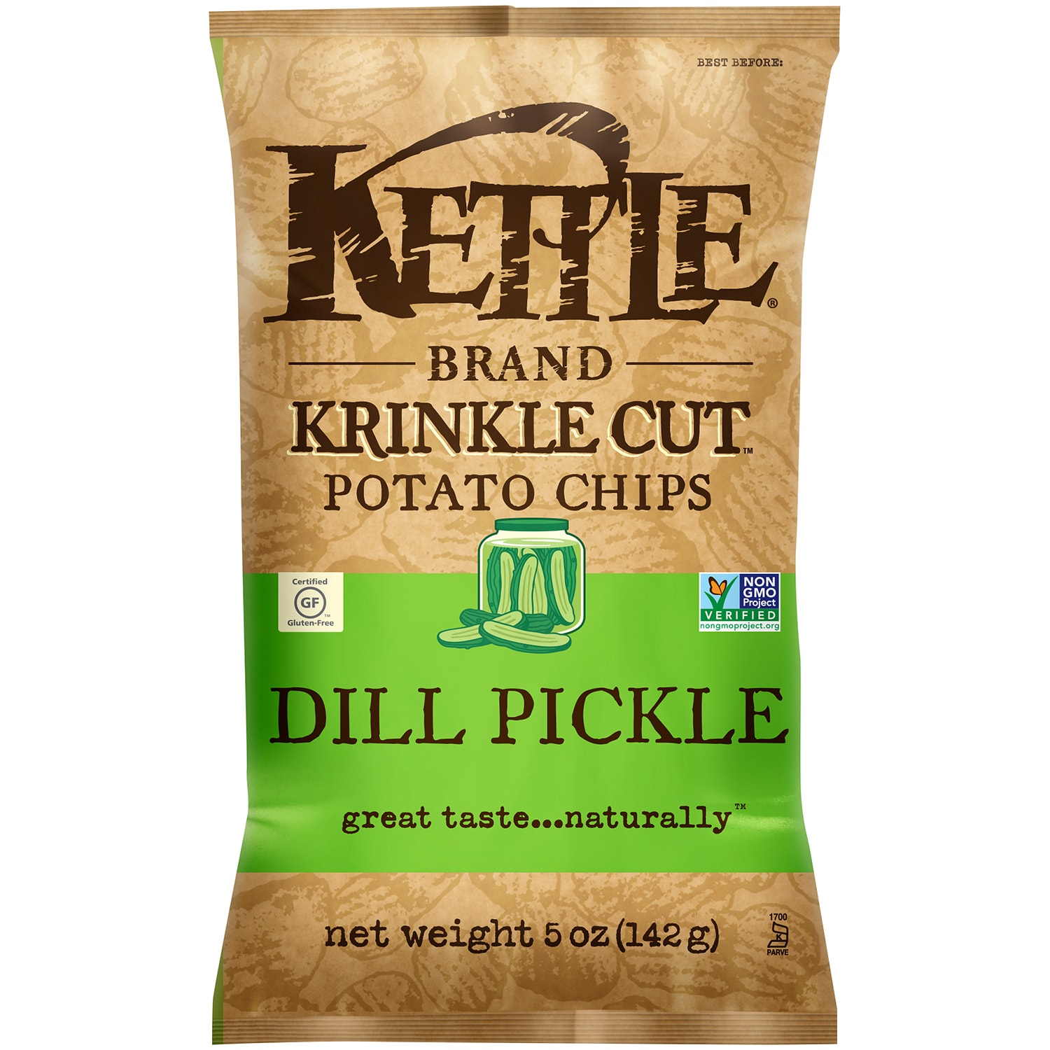Kettle Brand Krinkle Cut Potato Chips, Dill Pickle
