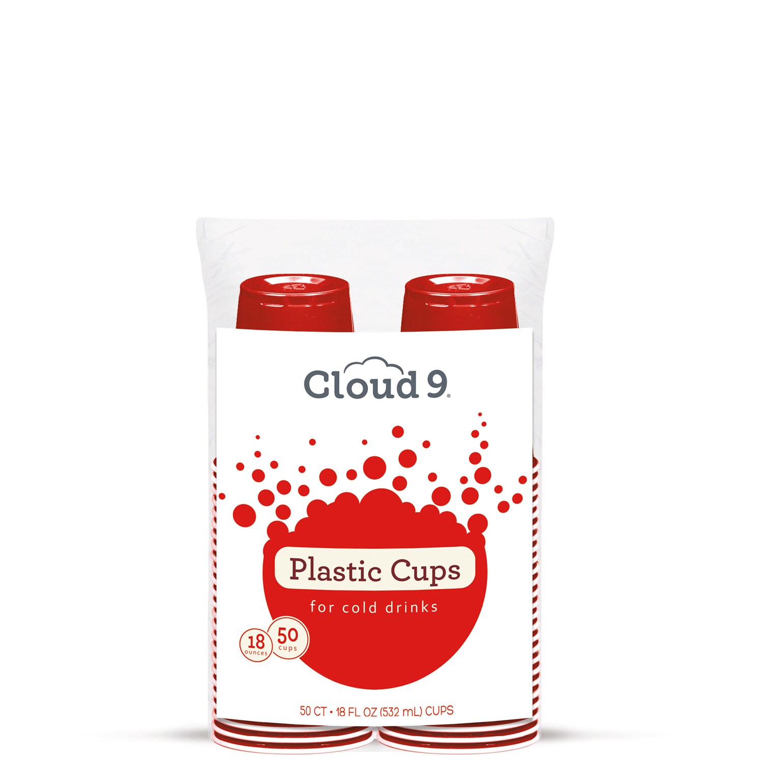 Cloud 9 Plastic Cups, Red