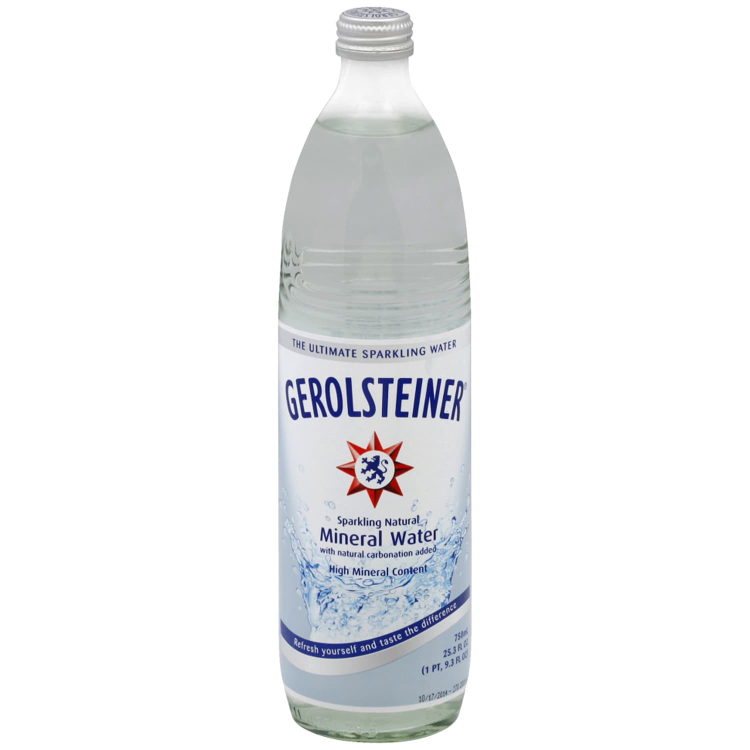 Gerolsteiner Sparkling Natural Mineral Water, Glass Bottle