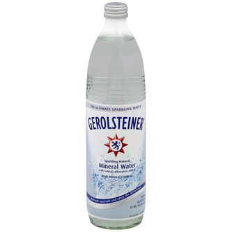 Gerolsteiner Sparkling Natural Mineral Water, Glass Bottle