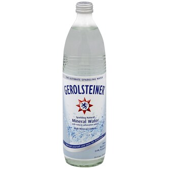 Gerolsteiner Sparkling Natural Mineral Water, Glass Bottle