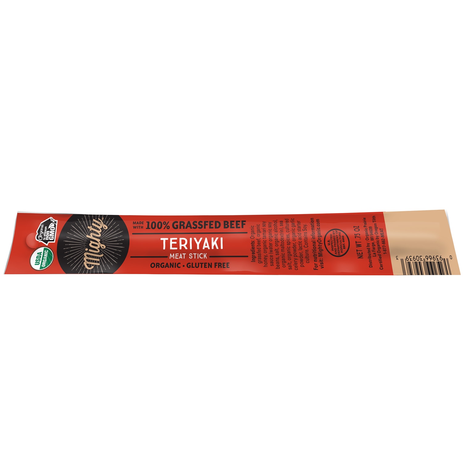 Organic Valley Mighty 100% Grassfed Beef Stick, Teriyaki